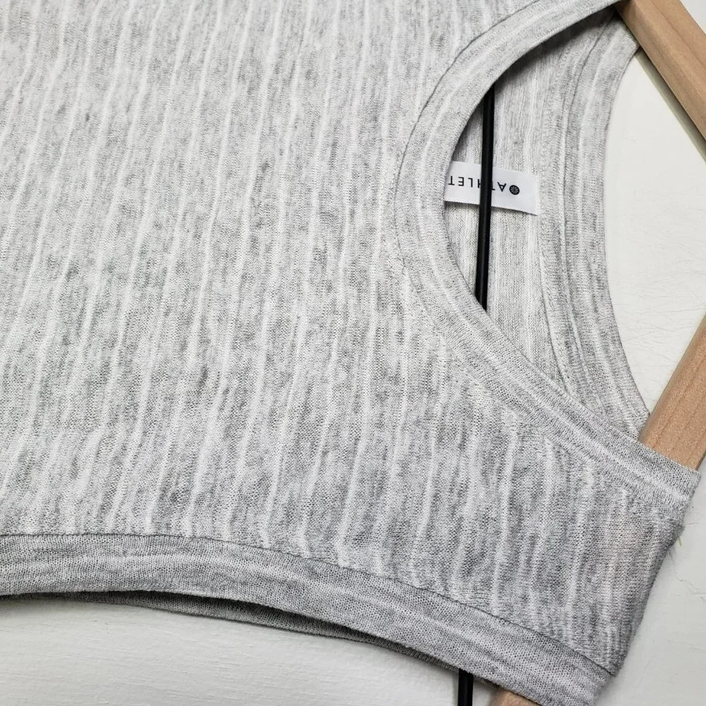 Athleta Breezy Tank Grey Marled Stripe Sleeveless XS‎ Top - Picture 7 of 8